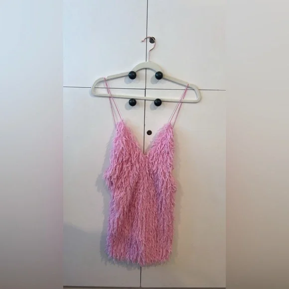 NWT For Love & Lemons Kamara Pink Feather Mini Dress Party Birthday Bachelorette - Picture 5 of 7